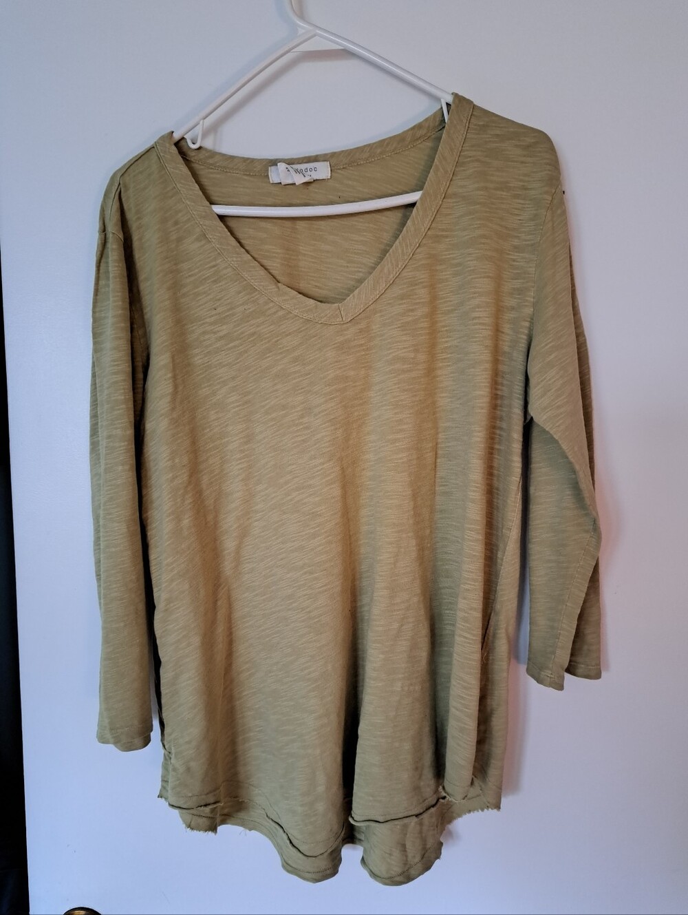 Mododoc  V-Neck Olive Green Tunic